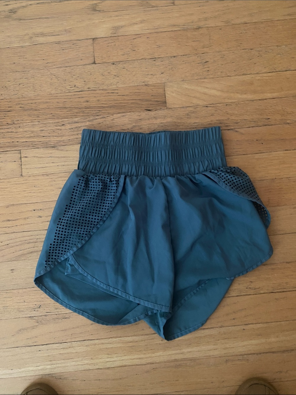 SHEIN Teal Athletic High-Waist Running Shorts